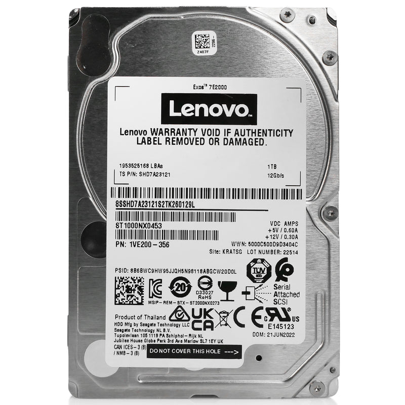 Seagate Exos 7E2000 ST1000NX0453 1TB 7.2K RPM SAS 12Gb/s 512n 2.5in Hard Drive