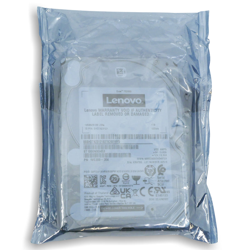 Seagate Exos 7E2000 ST1000NX0453 1TB 7.2K RPM SAS 12Gb/s 512n 2.5in Hard Drive, sealed front view