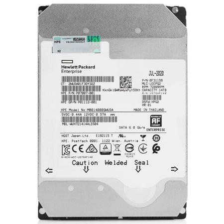 HP/Western Digital Ultrastar DC HC530 WUH721414ALE604 0F31158 14TB 7.2K RPM SATA 6Gb/s 512e 3.5in Refurbished HDD