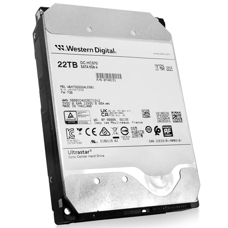 Western Digital Ultrastar DC HC570 WUH722222ALE601 0F48151 22TB 7.2K RPM SATA 6Gb/s 512e 3.5in Hard Drive