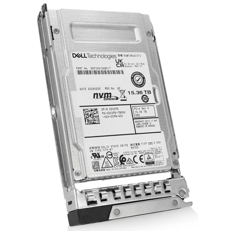 Dell G14 0DX2PD 15.36TB 1 DWPD PCIe Gen 4.0 x4 8GB/s Mixed Use U.2 NVMe 3D TLC 2.5in Solid State Drive
