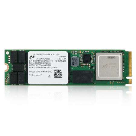 Micron 7450 PRO MTFDKBA960TFR 960GB 1 DWPD PCIe Gen 4.0 x4 8GB/s 3D TLC M.2 Solid State Drive