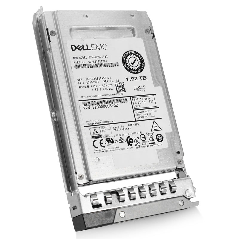 Dell G14 118000665-02 1.92TB 1 DWPD SAS 12Gb/s 3D TLC 2.5in Refurbished SSD