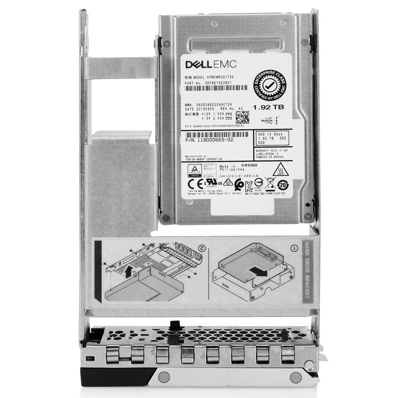 Dell G14 118000665-02 1.92TB 1 DWPD SAS 12Gb/s 3D TLC Hybrid 3.5in Refurbished SSD