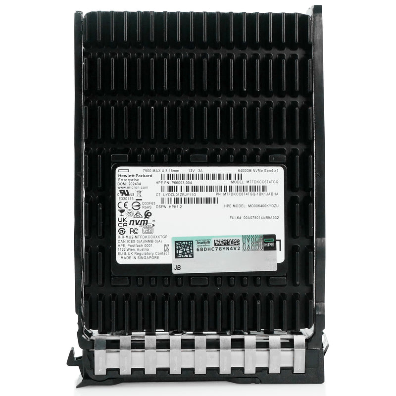 HP Generation 11 P66093-004 6.4TB 3 DWPD PCIe Gen 4.0 x4 8GB/s 3D TLC U.3 NVMe 2.5in Refurbished SSD