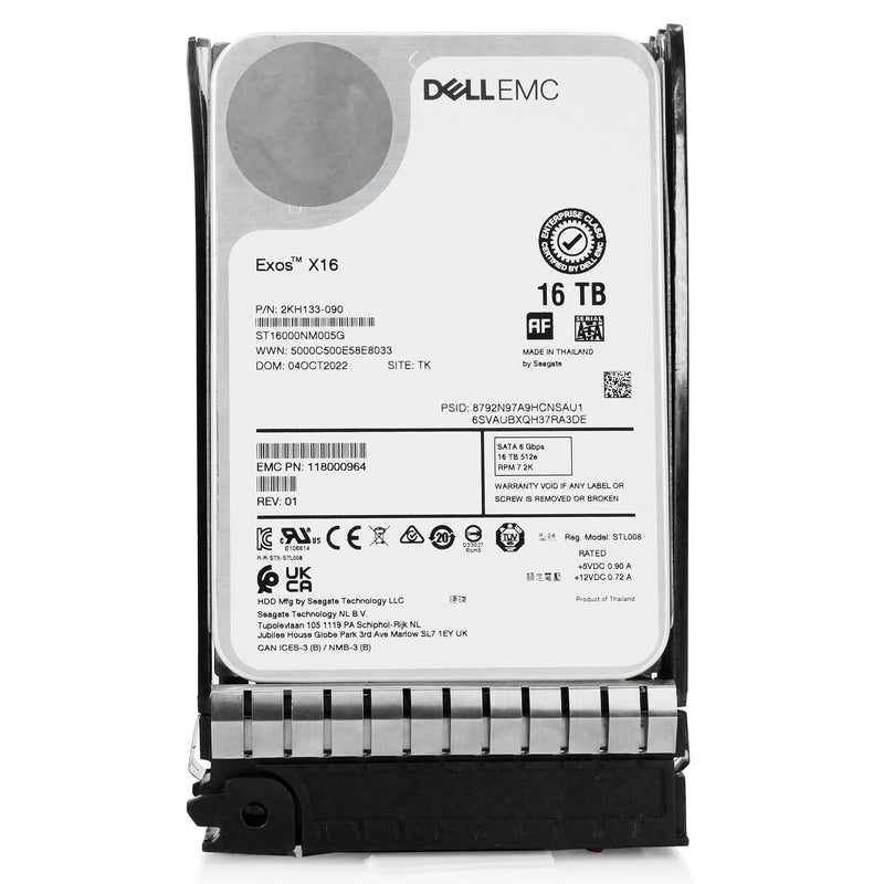 Seagate/Dell G14 ST16000NM005G 039XRY 16TB 7.2K RPM SATA 6Gb/s 512e CMR 3.5in Hard Drive