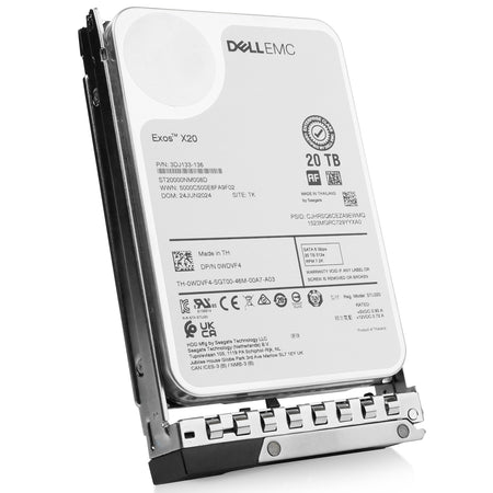 Dell G14 0WDVF4 20TB 7.2K RPM SATA 6Gb/s 512e 3.5in Hard Drive, front angled view