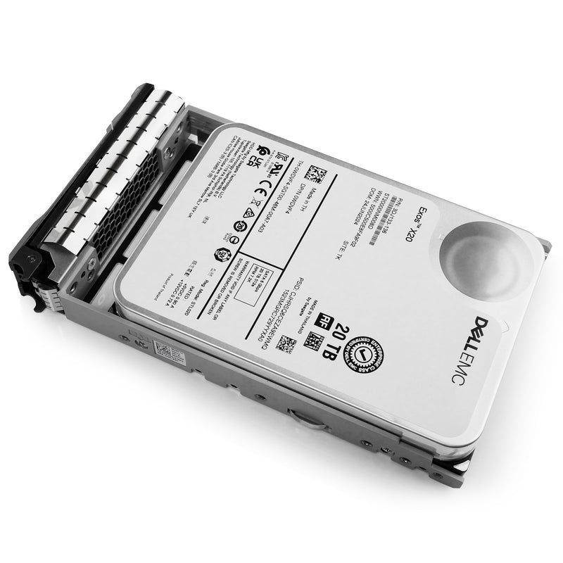 Dell G13 0WDVF4 20TB 7.2K RPM SATA 6Gb/s 512e 3.5in Hard Drive, front top angled view
