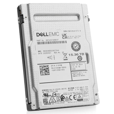 Dell/Kioxia PM7-R KPM7XRUG15T3 15.36TB 1 DWPD SAS-4 24Gb/s 3D TLC 2.5in Refurbished SSD