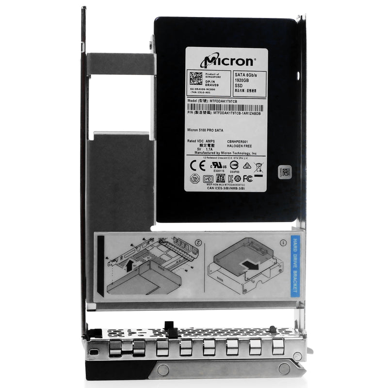 Dell G13 0R4V09 1.92TB SATA 6Gb/s 3D TLC Hybrid 3.5in Solid State Drive, front view