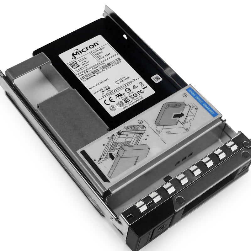 Dell G14 0R4V09 1.92TB SATA 6Gb/s 3D TLC Hybrid 3.5in Solid State Drive, front bottom angled view
