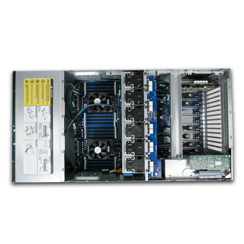 Gigabyte G482-Z52 4U 8-GPU Barebones Server Dual AMD EPYC 7H12 64-Core 32x DDR4 DIMM 8x 2.5" Bay Refurbished