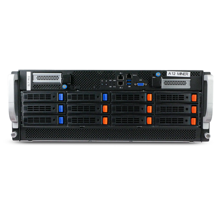 Gigabyte G492-Z51 4U 10-GPU Barebones Server Dual AMD EPYC 7742 64-Core 32x DDR4 DIMM 12x 3.5" Bay Refurbished