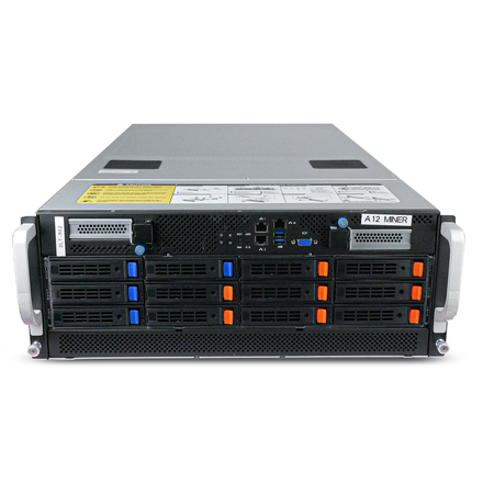 Gigabyte G492-Z51 4U 10-GPU Barebones Server Dual AMD EPYC 7742 64-Core 32x DDR4 DIMM 12x 3.5" Bay Refurbished