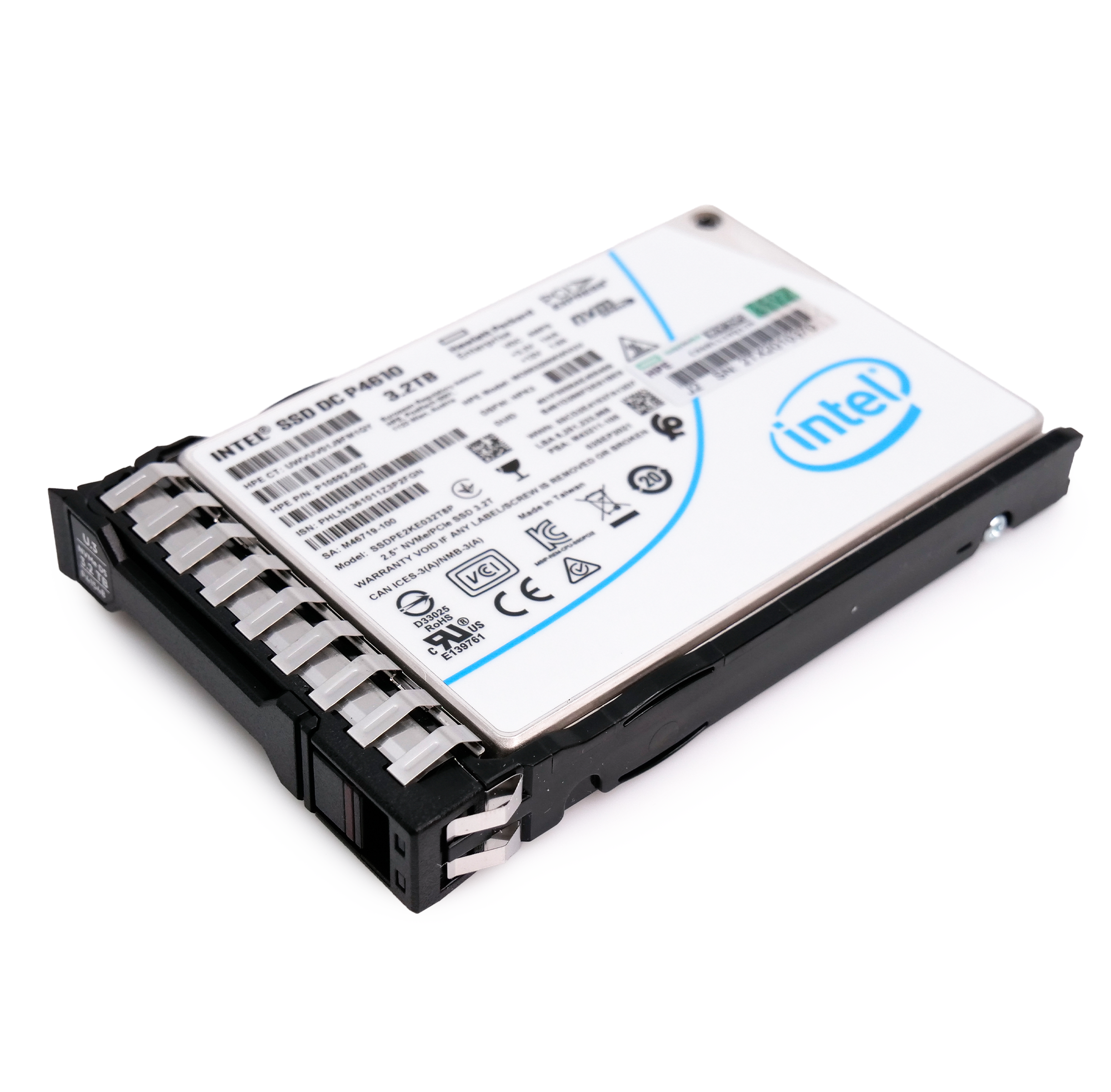 HP/Intel Generation 10 P10592-002 3.2TB 3 DWPD PCIe Gen 3.1 x4 4GB/s Mixed Use 3D TLC 2.5in Solid State Drive