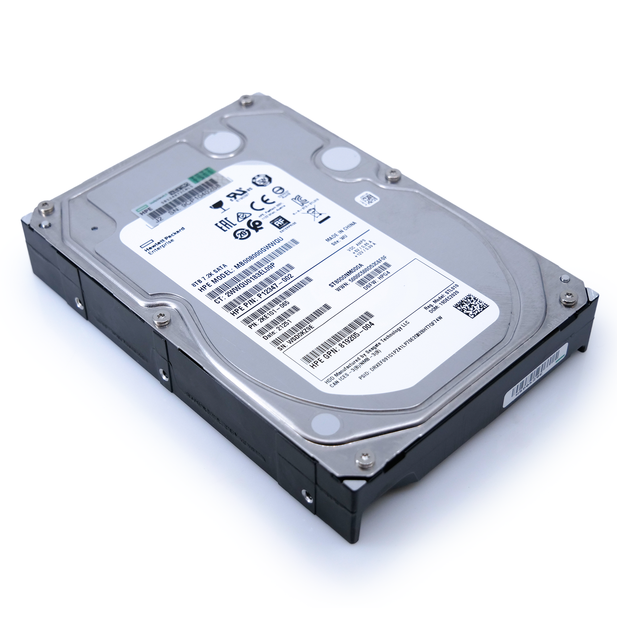 Seagate/HP Exos 7E8 ST8000NM000A 8TB 7.2K RPM SATA 6Gb/s 3.5in Refurbished HDD