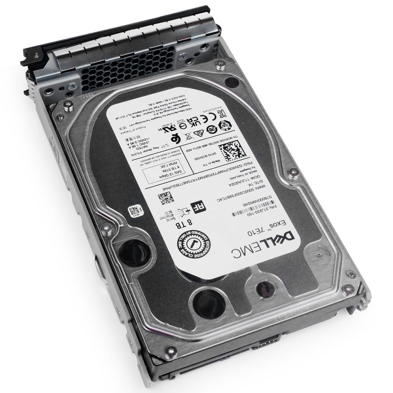 Dell G13 0C5HD0 8TB 7.2K RPM SAS 12Gb/s 512e 3.5in Hard Drive, front top angled view