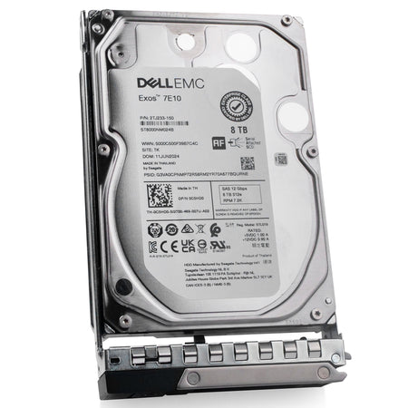 Dell G14 0C5HD0 8TB 7.2K RPM SAS 12Gb/s 512e 3.5in Hard Drive, front angled view