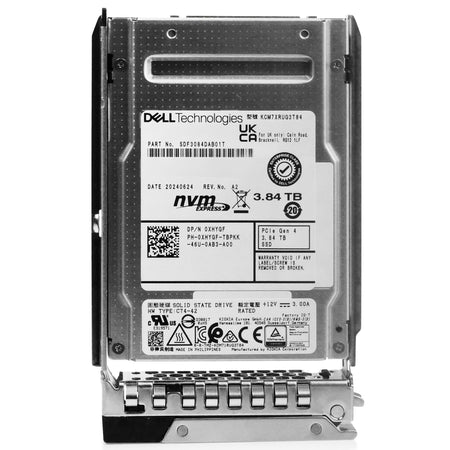 Dell G14 0XHYGF 3.84TB 1 DWPD PCIe Gen 4.0 x4 8GB/s 3D TLC U.2 NVMe 2.5in Solid State Drive, front view
