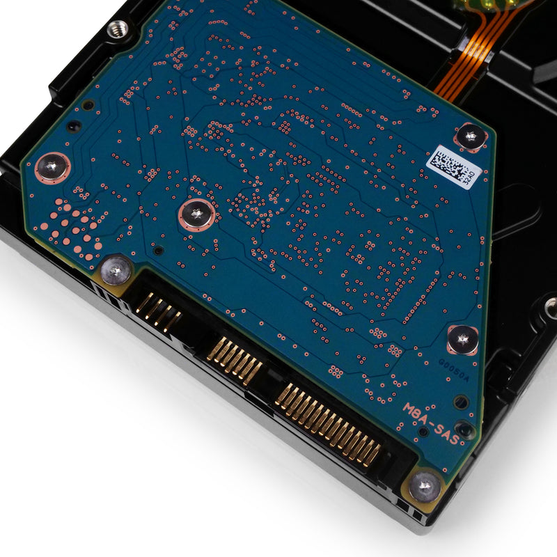 Toshiba MG08 MG08SDA800A 8TB 7.2K RPM SAS 12Gb/s 4Kn 3.5in Hard Drive, back bottom connectors view