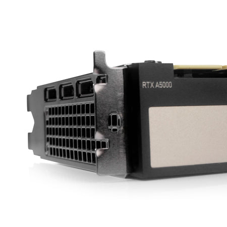 Dell/NVIDIA RTX A5000 24GB GDDR6 0J4KCH 699-5G132-0500-800 PCIe Gen 4.0 x16 Refurbished Workstation Graphics Card, connectors side view