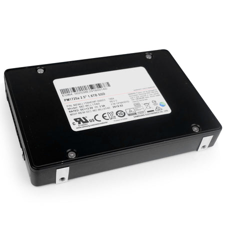 Samsung PM1725a MZWLL1T6HEHP 1.6TB 5 DWPD PCIe Gen 3.0 x4 4GB/s 3D TLC U.2 NVMe 2.5in Refurbished SSD, front bottom angled view