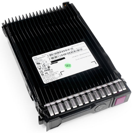 HP G8 G9 G10 MO006400KXPAB P54270-004 6.4TB 3 DWPD PCIe Gen 4.0 x4 8GB/s 3D TLC U.3 NVMe 2.5in Solid State Drive, front bottom angled view