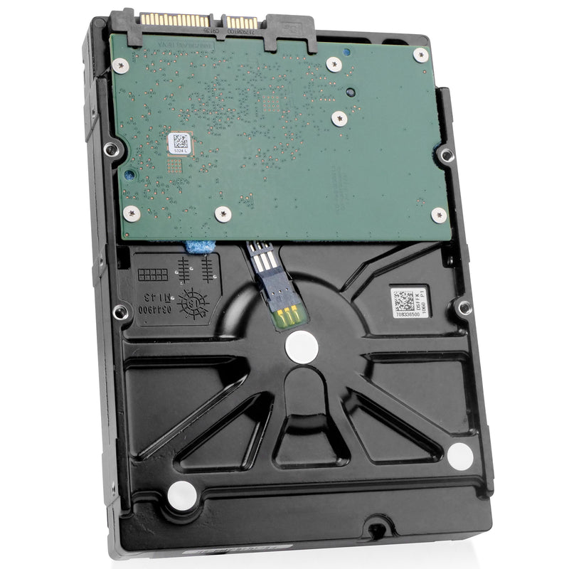 Seagate Exos 7E8 ST4000NM0035 4TB 7.2K RPM SATA 6Gb/s 512n 128MB 3.5" HDD, back angled view