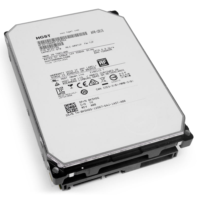 HGST Ultrastar He8 HUH728080ALE600 0F25739 8TB 7.2K RPM SATA 6Gb/s 512e 128MB 3.5" ISE HDD