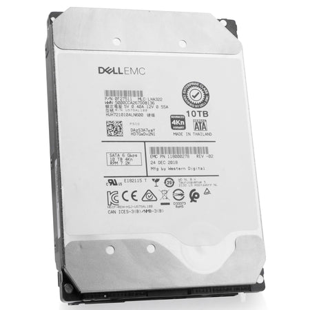 Dell/Western Digital Ultrastar DC HC510 HUH721010ALN600 0F27511 10TB 7.2K RPM SATA 6Gb/s 4Kn 3.5in Refurbished HDD, front angled view