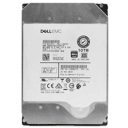 Dell/Western Digital Ultrastar DC HC510 HUH721010ALN600 0F27511 10TB 7.2K RPM SATA 6Gb/s 4Kn 3.5in Refurbished HDD, front view