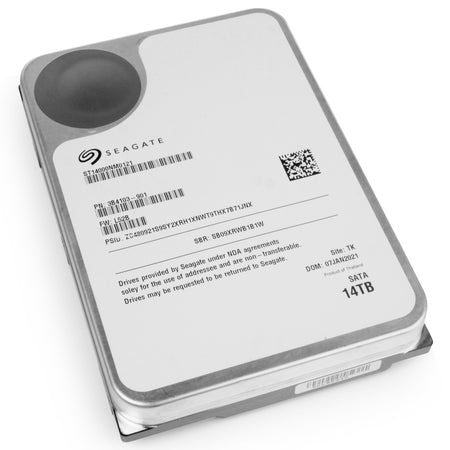 Seagate Exos 2X14 ST14000NM0121 14TB 7.2K RPM SATA 6Gb/s 512e 3.5in Refurbished HDD, front bottom view