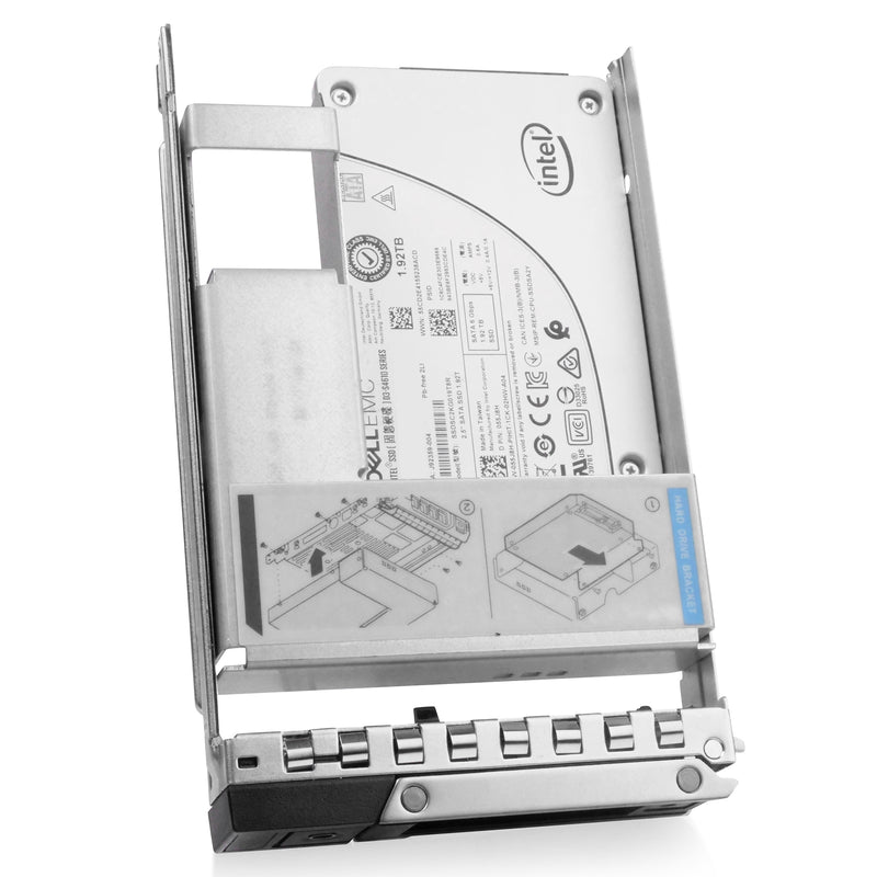 Dell G14 055J8H 1.92TB 3 DWPD SATA 6Gb/s 3D TLC Hybrid 3.5in Refurbished SSD, front angled view