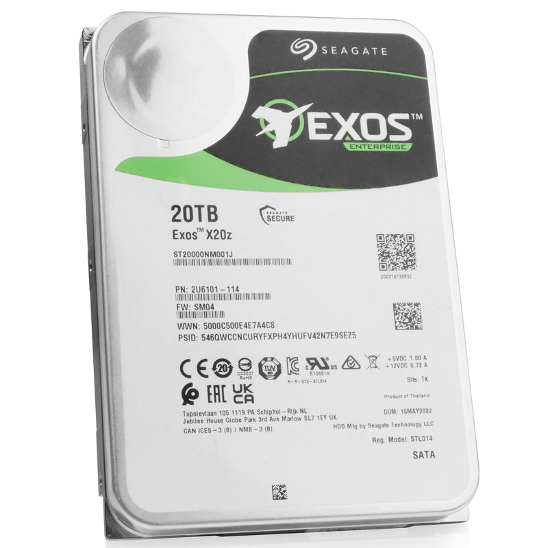 Seagate Exos X20z ST20000NM001J 20TB 7.2K RPM SATA 6Gb/s 3.5in Hard Drive