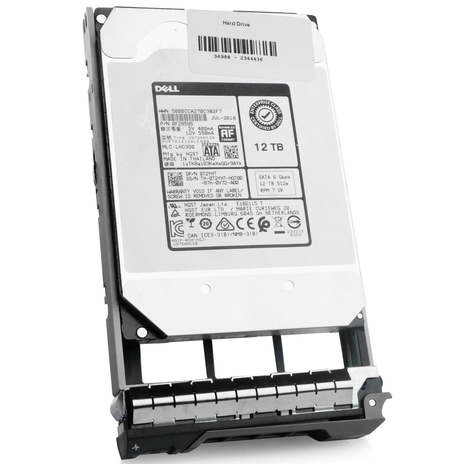 HGST Ultrastar 0F30144 HE12 Hard Disk Interno 12TB SATA 6.0 Gb/s, 3.5 Pollici, PMR, Alta Affidabilità