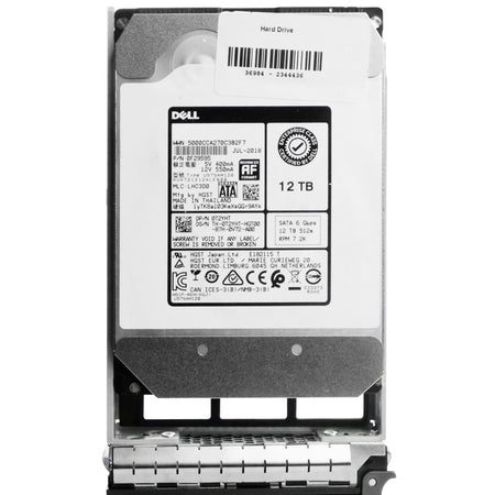 Dell G13 0T2YHT 12TB 7.2K RPM SATA 6Gb/s 512e 3.5in Refurbished HDD, front