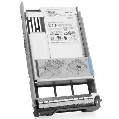 Dell G13 0KJR1M 1.92TB 0.6 DWPD SATA 6Gb/s 3D TLC Hybrid 3.5in Refurbished SSD, front angled