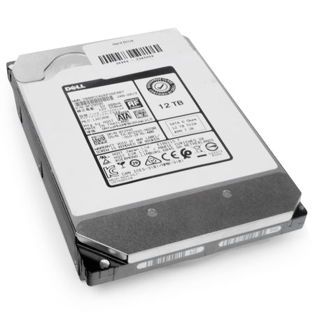 Dell/Western Digital Ultrastar DC HC520 HUH721212ALE600 0F29595 12TB 7.2K RPM SATA 6Gb/s 512e 3.5in Refurbished HDD, bottom angled