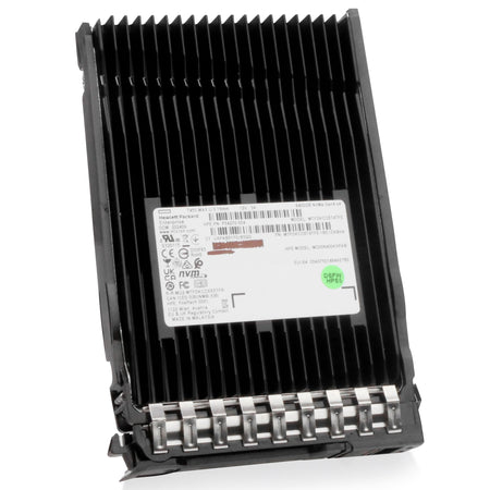HP G11 MO006400KXPAB P54270-004 6.4TB 3 DWPD PCIe Gen 4.0 x4 8GB/s 3D TLC U.3 NVMe 2.5in Solid State Drive, front angled