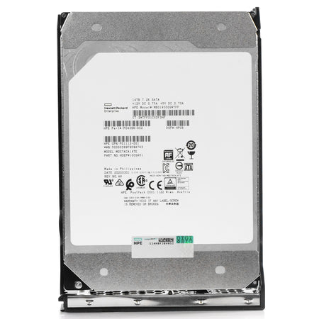 HP Generation 11 P04386-002 MB014000GWTFF 14TB 7.2K RPM SATA 6Gb/s 512e 3.5in Refurbished HDD, front view