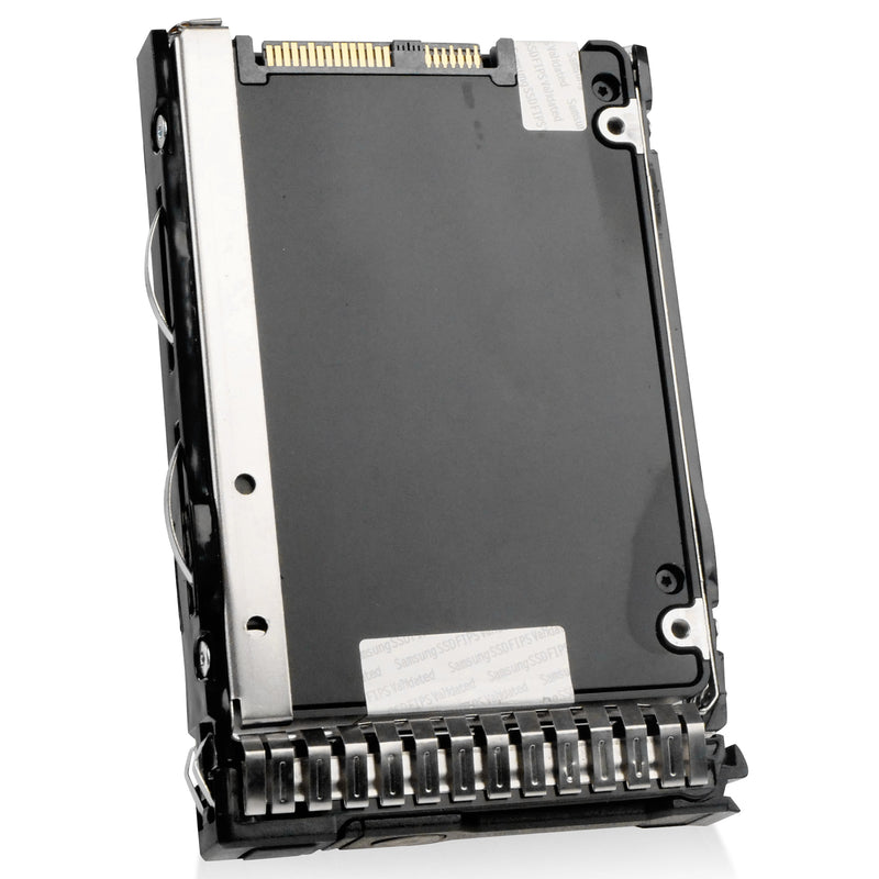 HP Generation 8 AREA3840S5xnFTRI 874431-003 3.84TB 1 DWPD SAS 12Gb/s 3D TLC V-NAND in Refurbished SSD, back angled view