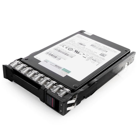 HP Generation 11 874431-003 AREA3840S5xnFTRI 3.84TB 1 DWPD SAS 12Gb/s 3D TLC V-NAND 2.5in Refurbished SSD, top view