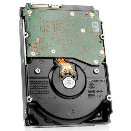 HP/Western Digital Ultrastar DC HC520 HUH721212ALE604 0F29593 12TB 7.2K RPM SATA 6Gb/s 512e 3.5in Refurbished HDD, back angled view