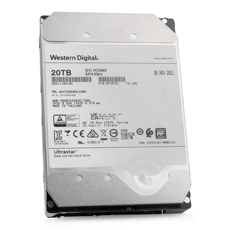 Western Digital Ultrastar DC HC560 WUH722020ALE604 0F38761 20TB 7.2K RPM SATA 6Gb/s 512e 3.5in Hard Drive