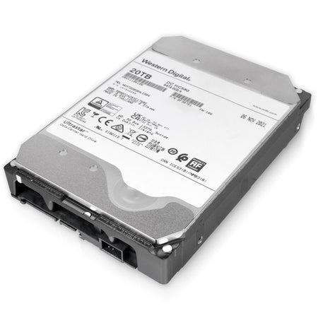 Western Digital Ultrastar DC HC560 WUH722020ALE604 0F38761 20TB 7.2K RPM SATA 6Gb/s 512e 3.5in Refurbished HDD, front bottom view
