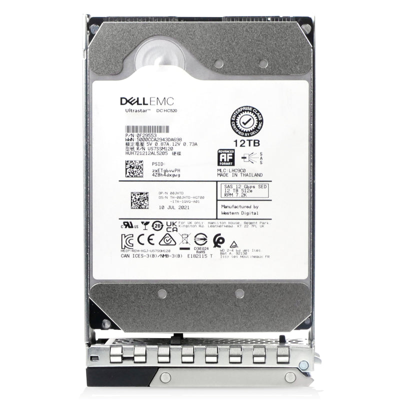 Dell G14 00JHTD 12TB 7.2K RPM SAS 12Gb/s 512e 256MB 3.5in Refurbished HDD