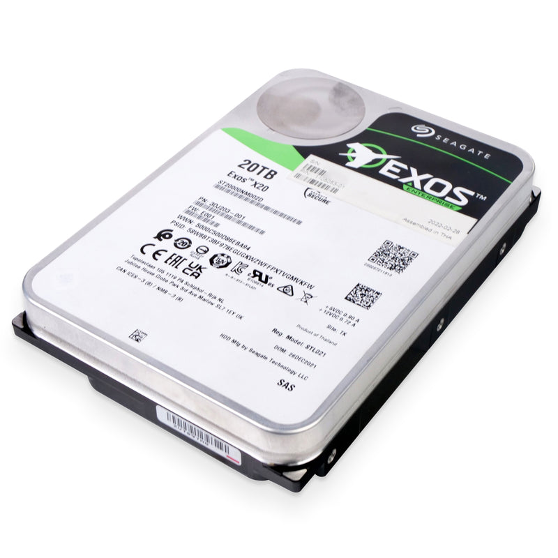 Seagate Exos X20 ST20000NM002D 20TB 7.2K RPM SAS 12Gb/s 3.5in Refurbished HDD