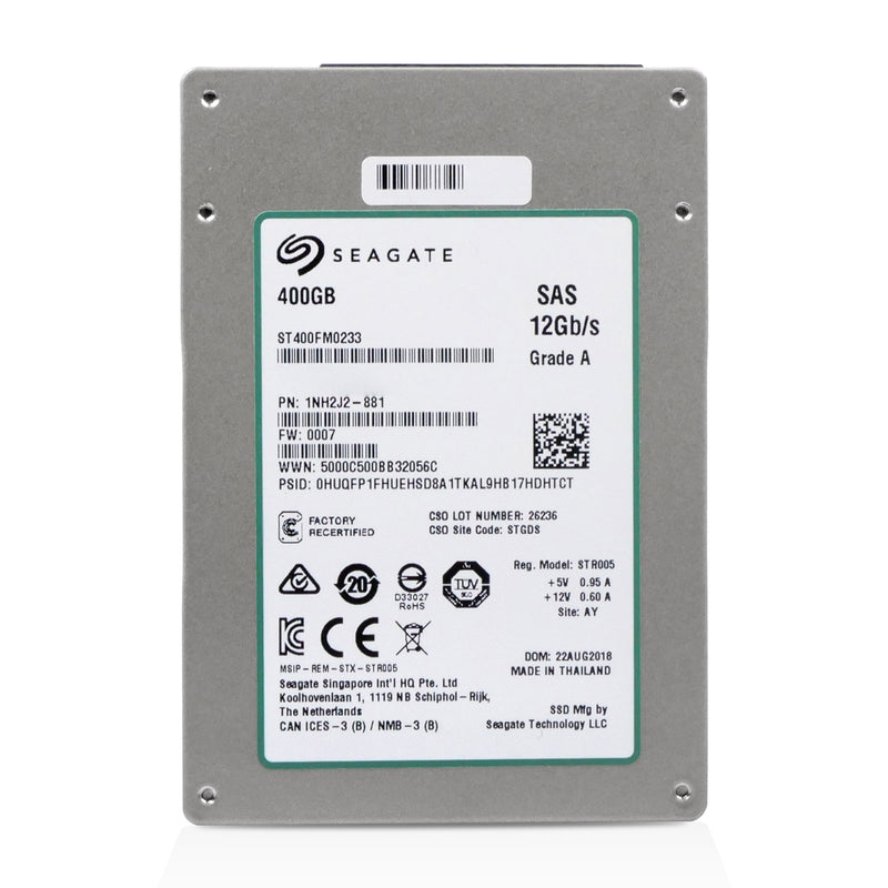 Seagate 1200.2 ST400FM0323 400GB SAS 12Gb/s 2.5" High Endurance Manufacturer Recertified SSD