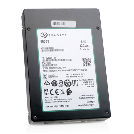 Seagate Nytro 3331 XS960SE70004 960GB 1 DWPD SAS 12Gb/s 2.5" Dual Port Manufacturer Recertified SSD