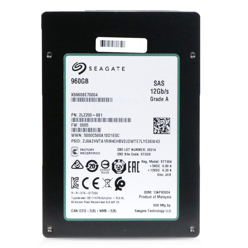 Seagate Nytro 3331 XS960SE70004 960GB 1 DWPD SAS 12Gb/s 2.5" Dual Port Manufacturer Recertified SSD